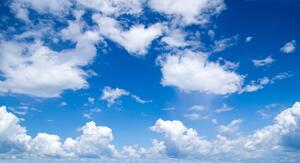 Fototapeta Pod širým nebem - krajinářské pozadí modré oblohy s jemnými oblaky
