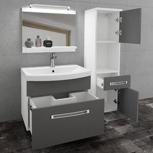 Koupelnový nábytek Belini Premium Full Version šedý mat + umyvadlo + zrcadlo + LED osvětlení Glamour 41