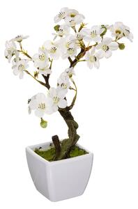 Umělá orchidej v bílé barvě, 26 cm
