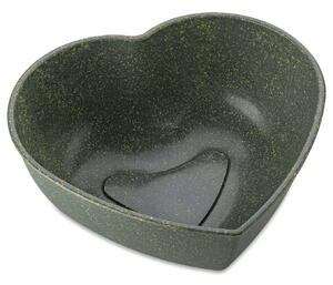 Kuchyňská miska ve tvaru srdce HERZ, organic nature, tmavě zelená