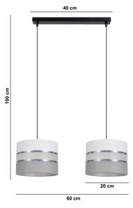 Lustr na lanku CORAL 2xE27/60W/230V bílá/šedá