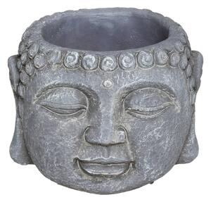 Květináč Buddha, O 11,5 cm, cement, šedý