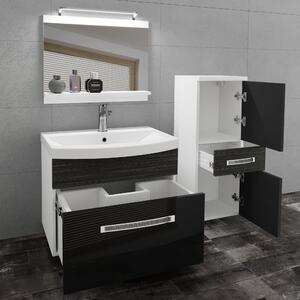 Koupelnový nábytek Belini Premium Full Version černý lesk / královský eben + umyvadlo + zrcadlo + LED osvětlení Glamour 37