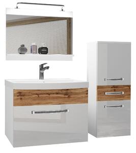 Koupelnový nábytek Belini Premium Full Version bílý lesk / dub wotan + umyvadlo + zrcadlo + LED osvětlení Glamour 36 Výrobce