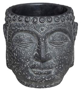 Květináč Buddha, O 17,5 cm, cement, antracitový