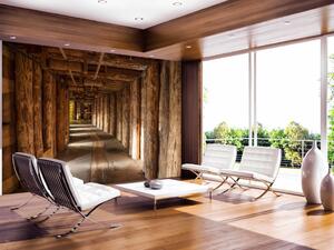 Fototapeta Wieliczka - pohled v 3D na dřevěné prvky polské architektury