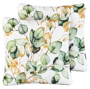 Sada 2 venkovních polštářů GLADE Rostlinný vzor 45 x 45 cm Pestrá