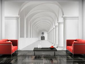 Fototapeta Prostor - klasická architektura v bílé s kontrastními prvky