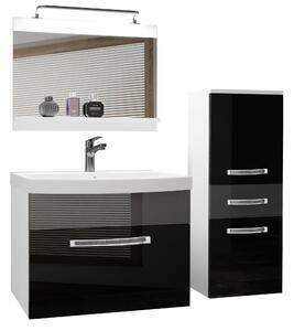 Koupelnový nábytek Belini Premium Full Version černý lesk / šedý lesk + umyvadlo + zrcadlo + LED osvětlení Glamour 30 Výrobce