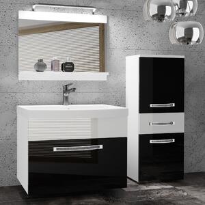Koupelnový nábytek Belini Premium Full Version černý lesk / bílý lesk + umyvadlo + zrcadlo + LED osvětlení Glamour 29