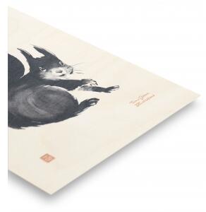 Obrázek na dřevěné kartě Squirrel 24x30 cm Teemu Järvi Illustrations