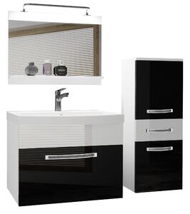 Koupelnový nábytek Belini Premium Full Version černý lesk / bílý lesk + umyvadlo + zrcadlo + LED osvětlení Glamour 29 Výrobce