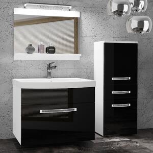 Koupelnový nábytek Belini Premium Full Version černý lesk + umyvadlo + zrcadlo + LED osvětlení Glamour 25
