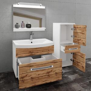 Koupelnový nábytek Belini Premium Full Version dub wotan + umyvadlo + zrcadlo + LED osvětlení Glamour 23