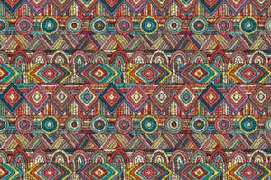 DIMEX | Vliesová fototapeta Indiánský vzor MS-5-2503 | 375 x 250 cm | modrá, červená, bílá, žlutá, růžová