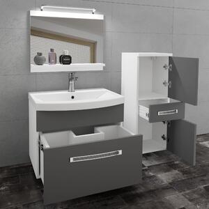 Koupelnový nábytek Belini Premium Full Version šedý mat + umyvadlo + zrcadlo + LED osvětlení Glamour 22