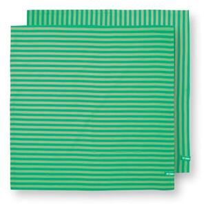 Pip Studio Stripes Green set 2ks látkových útěrek 65x65cm, zelený
