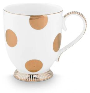 Pip Studio Dot Delight hrnek 350ml, bílo-zlatý