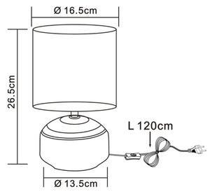 Globo 21624 - Stolní lampa IGA 1xE14/40W/230V šedá/keramika