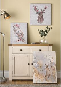 Bezrámový obraz 105388, Watercolour Floral Owl, Sova, Wall Art