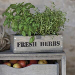 Dřevěná bedýnka s květináči Fresh Herbs Garden Trading
