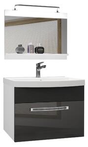 Koupelnový nábytek Belini Premium Full Version šedý lesk / černý mat + umyvadlo + zrcadlo + LED osvětlení Glamour 13 Výrobce