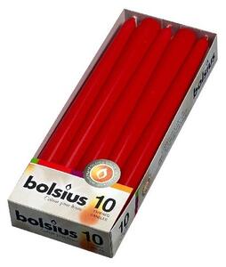 Bolsius Kónická 10ks 24x245 červená svíčka RAL