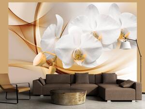 Fototapeta Květinová abstrakce - orchidej na béžovém pozadí