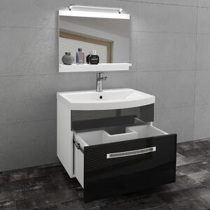 Koupelnový nábytek Belini Premium Full Version černý lesk / šedý lesk + umyvadlo + zrcadlo + LED osvětlení Glamour 11