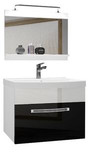 Koupelnový nábytek Belini Premium Full Version černý lesk / bílý lesk + umyvadlo + zrcadlo + LED osvětlení Glamour 10 Výrobce