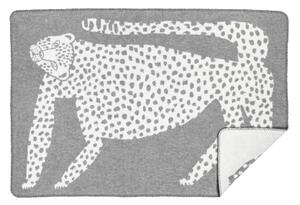Deka z merino vlny Leopardi šedá 130x180 cm Kauniste