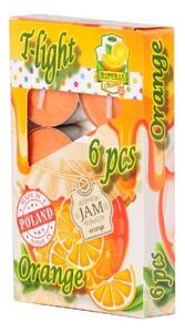 Čajové 6ks Orange vonné lis. svíčky