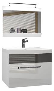 Koupelnový nábytek Belini Premium Full Version bílý lesk / šedý lesk + umyvadlo + zrcadlo + LED osvětlení Glamour 9 Výrobce
