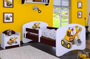 Dětská postel Happy Babies - žlutý bagr