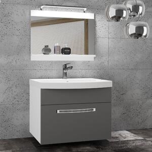 Koupelnový nábytek Belini Premium Full Version šedý mat + umyvadlo + zrcadlo + LED osvětlení Glamour 3