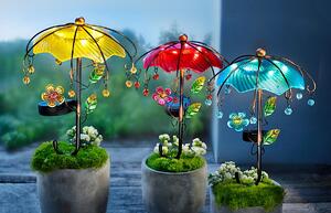 Solární zahradní zápich Deštník, červený