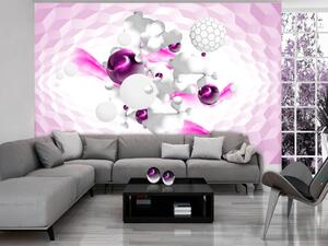 Fototapeta Závod barev růžový - geometrické prvky v bílém prostoru