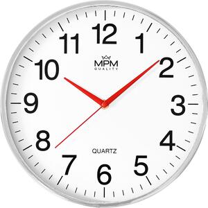 MPM Stylové plastové nástěnné hodiny o průměru 304 mm E01.4464.7000