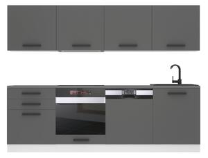 Kuchyňská linka Belini Premium Full Version 240 cm šedý mat s pracovní deskou ALICE
