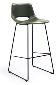 Khaki barová židle z imitace kůže (výška sedáku 76 cm) Zahara – Kave Home