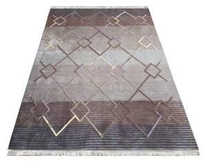 Makro Abra Moderní kusový koberec protiskluzový Hypnotik 06 hnědý Rozměr: 80x150 cm