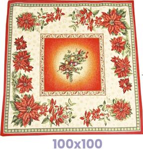 Vánoční gobelínové ubrusy - Vánoční růže 100x100