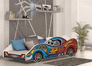 Dětská postel auto 180x90 cm s matrací 04