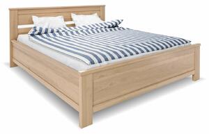 Vysoká dřevěná buková postel s úložným prostorem LAURA, rošty v ceně
