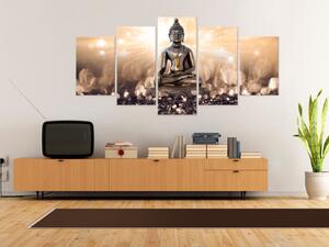 Obraz Inspirativní zamyšlení (5-dílný) - motiv zen s sochou Buddy