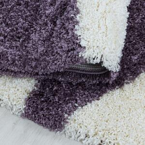 Ayyildiz, Chlupatý kusový koberec Tango Shaggy 3101 lila | Fialová Typ: kulatý 160x160 cm