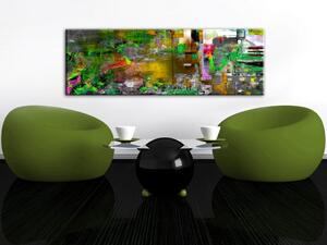 Obraz Zahrada umělce (1-dílný) - barevná abstrakce s zeleným motivem