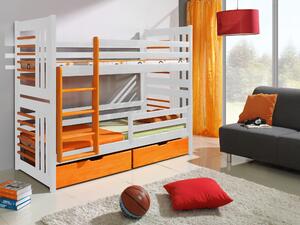 Patrová dětská postel Roy, 80x180cm, bílá/oranžová