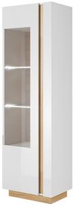 ARCO | vysoká vitrína 60 | 60 cm | bílá mat/lesk/dub grandson
