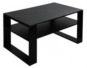 Velaco Konferenční kávový stolek TAB 3 90, imitace černého mramoru/černá